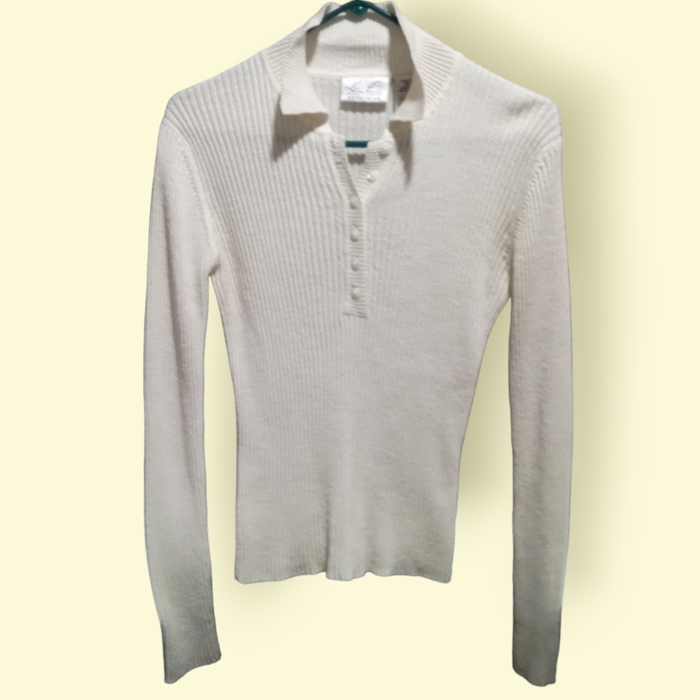 Kathie Lee ribbed crop sweater - S